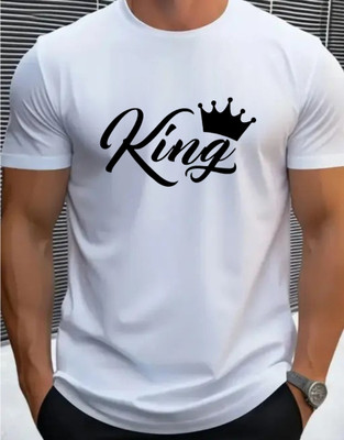 RARFASHIONATER Printed Men Round Neck White T-Shirt