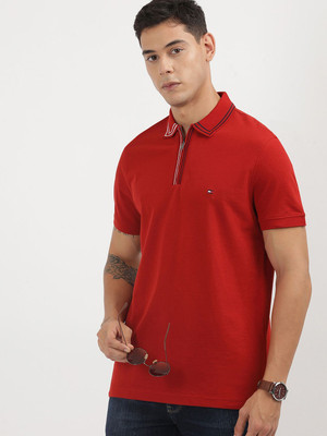 TOMMY HILFIGER Solid Men Polo Neck Red T-Shirt