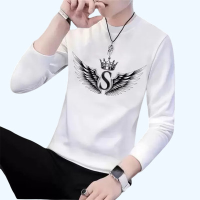 PRABHU Printed Men Round Neck White T-Shirt