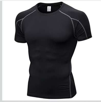 Arun Enterprises Solid Men Round Neck Black T-Shirt