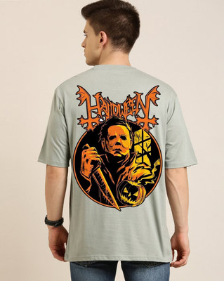 Clickwell Trending Printed, Typography Men Round Neck Grey T-Shirt