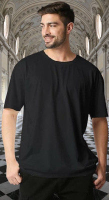 ZEBULUN Solid Men Round Neck Black T-Shirt