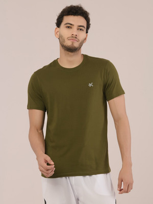 HRX by Hrithik Roshan Solid Men Round Neck Green T-Shirt