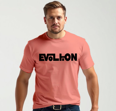 RasJon Printed Men Round Neck Pink T-Shirt