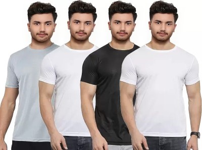 Louis Craft Solid Men Round Neck Multicolor T-Shirt