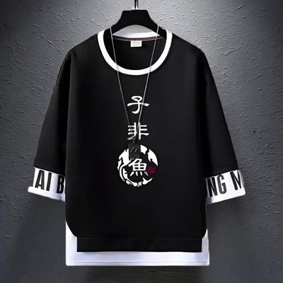 Autna Printed Men Round Neck Black T-Shirt