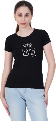 Ting Tony Printed Women Round Neck Black T-Shirt