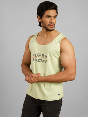INEGO Printed Men Round Neck Reversible Green T-Shirt