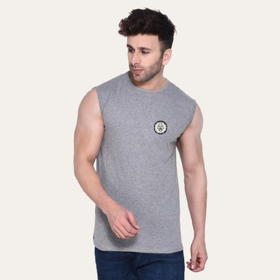 Girdhar Printed Men Round Neck Grey T-Shirt
