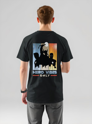 TheLyra Graphic Print Men Round Neck Black T-Shirt