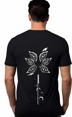 nowkart Graphic Print Men Round Neck Black T-Shirt