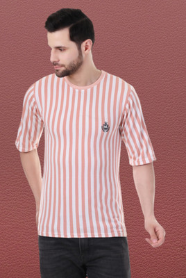 Marc Laurent Striped Men Round Neck Multicolor T-Shirt