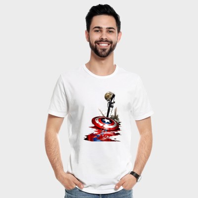 MR Angel Printed Men Round Neck White T-Shirt