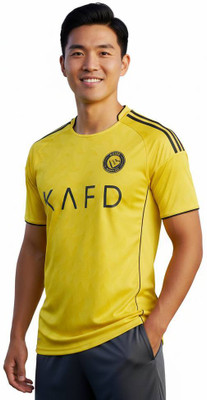 PRASEL Printed Men V Neck Yellow T-Shirt