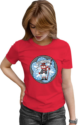 Buy That Trendz Solid Women Round Neck Red T-Shirt