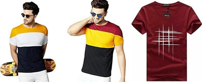 ATTITUDE START OF FASHION Printed Men Round Neck Multicolor T-Shirt