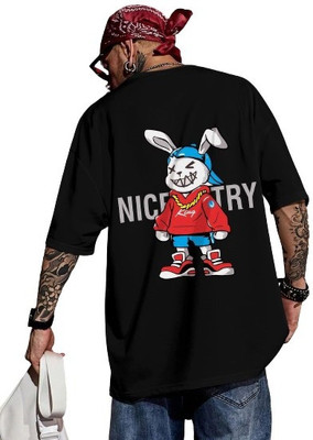 ShahaClothing Typography, Graphic Print Men Round Neck Black T-Shirt