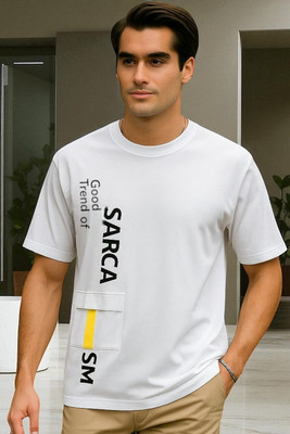 Autna Printed Men Round Neck White T-Shirt