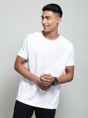 JOCKEY Self Design Men Round Neck White T-Shirt
