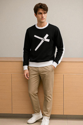 Teezler Printed Men Round Neck Black T-Shirt