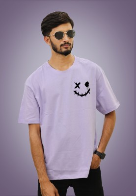 UNSULLY Printed Men Round Neck Purple T-Shirt