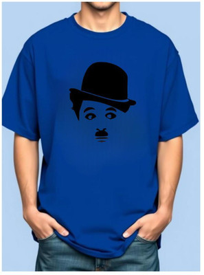 BLOSSOMTRADER Printed Men Round Neck Blue T-Shirt