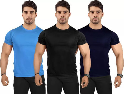 SL KARTIK CREATION Solid Men Round Neck Black T-Shirt