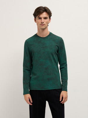 THE BEAR HOUSE Solid Men Round Neck Green T-Shirt