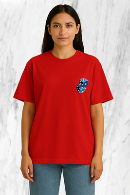 Buddy Collection Graphic Print Women Round Neck Red T-Shirt