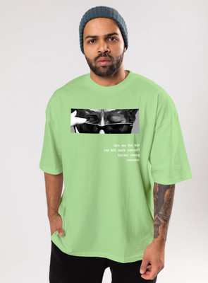 FLYIND VOGUE OUTFIT Printed Men Round Neck Light Green T-Shirt