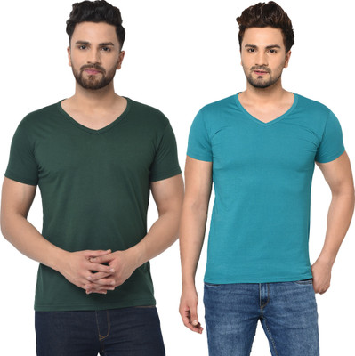 Adorbs Trend Solid Men V Neck Multicolor T-Shirt