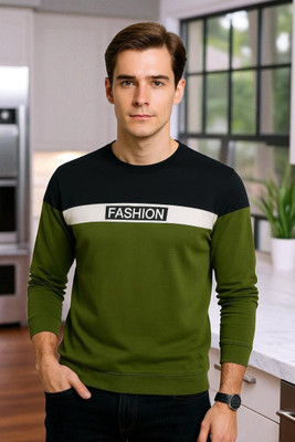 Autna Printed Men Round Neck Dark Green T-Shirt