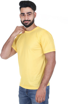 C P FASHION Solid Men Round Neck Red T-Shirt