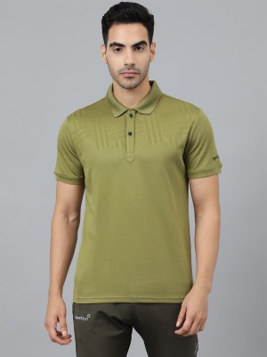 Sport Sun Solid Men Polo Neck Green T-Shirt