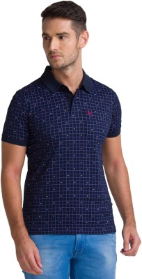 PARX Printed, Checkered Men Polo Neck Multicolor T-Shirt