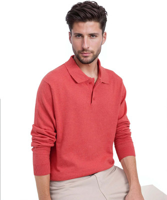 RARE RABBIT Solid Men Polo Neck Red T-Shirt