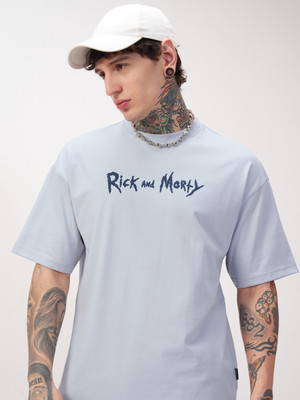 HIGHLANDER Printed Men Round Neck Grey T-Shirt