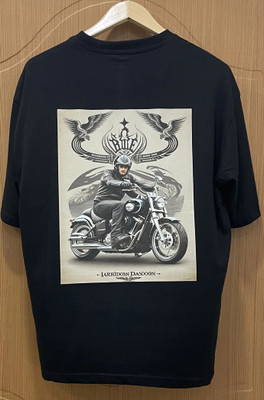 ONELYF Printed Men Round Neck Black T-Shirt