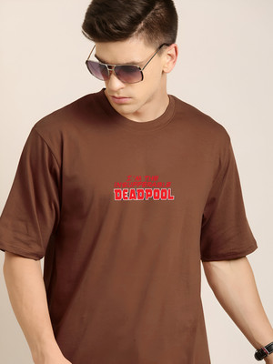 Jack Paris Printed Men Round Neck Brown T-Shirt