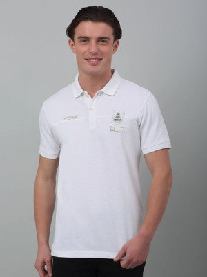 CANTABIL Solid Men Polo Neck White T-Shirt