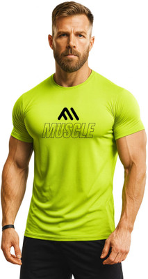 3colors Printed Men Round Neck Green T-Shirt