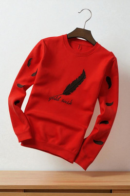 Autna Printed Men Round Neck Red T-Shirt