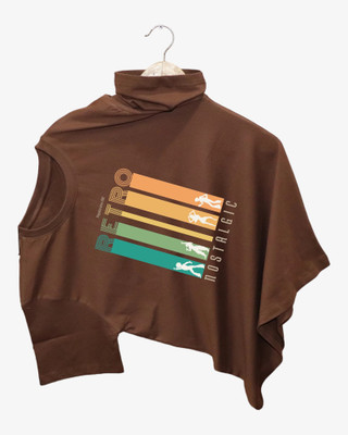 DRIPTHREAD Printed Men Round Neck Brown T-Shirt