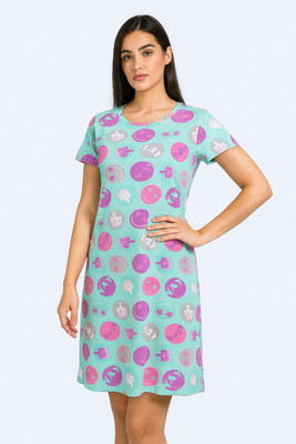 Lipshe Printed Women Round Neck Light Green T-Shirt