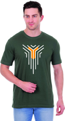 collaveera Printed Men Round Neck Dark Green T-Shirt