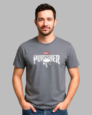 DRIPTHREAD Printed Men Crew Neck Grey T-Shirt
