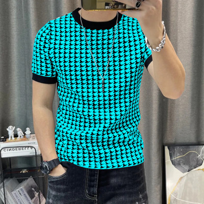 KAJARU Printed Men Round Neck Black, Blue T-Shirt