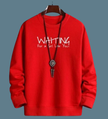 VRMA Typography Men Round Neck Red T-Shirt