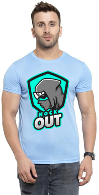 ManGOD Printed Men Round Neck Blue T-Shirt