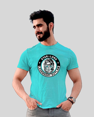 JP Creation Printed, Typography Men Round Neck Light Blue T-Shirt